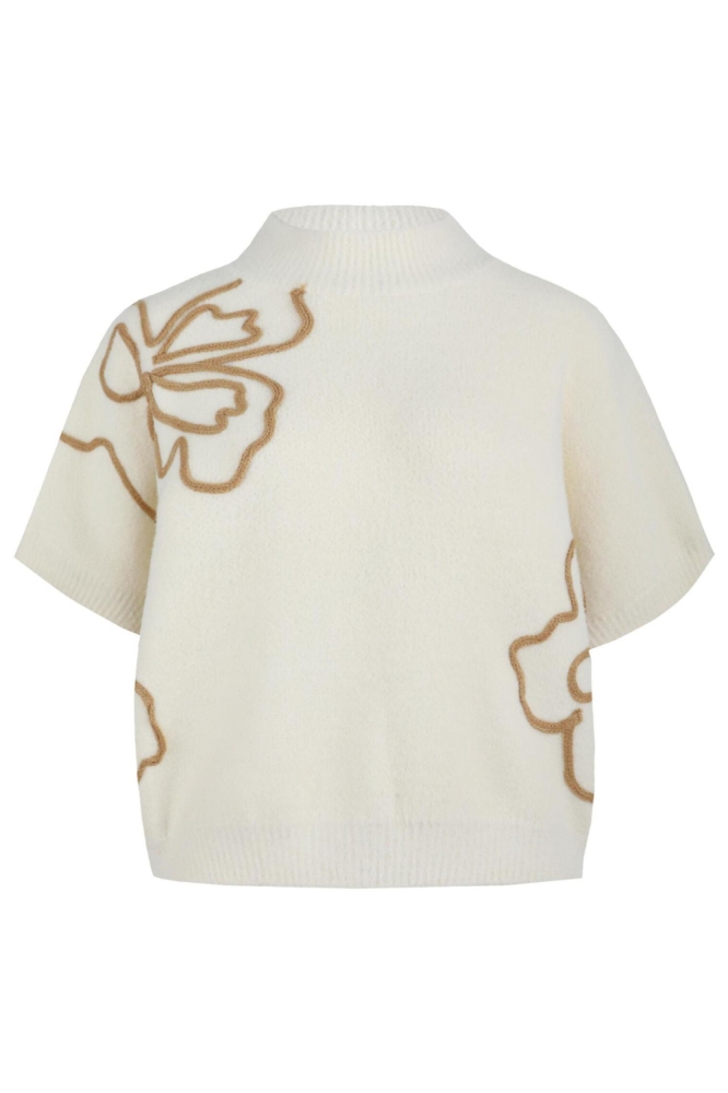 VIOLETTE KNIT GILET 25NOC07 016523 WOOL WHITE/LIGHT CAMEL